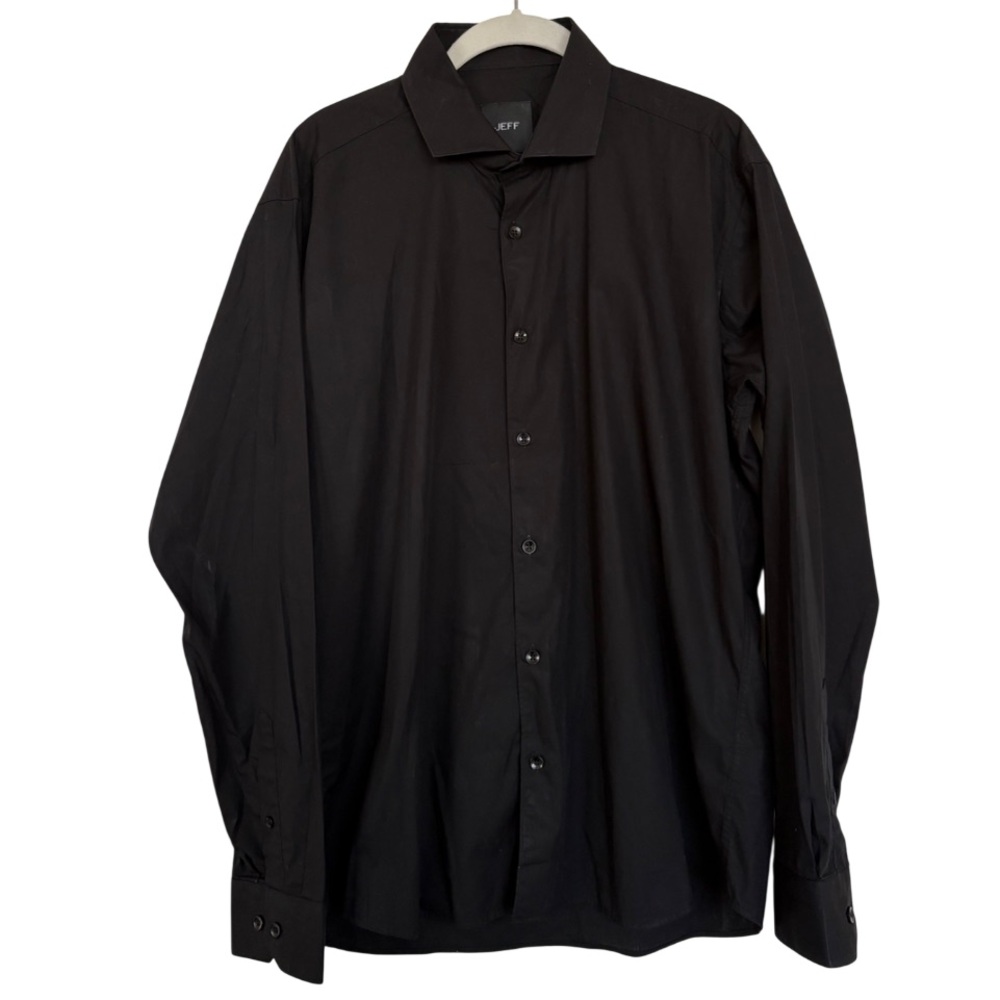 JEFF Black Long-Sleeve Button-Up Shirt Size Large